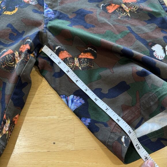 Paisley & Gray Mens Shorts 34W Slim Fit Chino All Over Print Camo & Butterflies - Picture 8 of 11